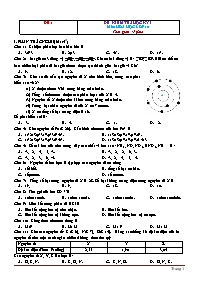 Bộ Đề kiểm tra học kì I môn Hóa học Lớp 10 (Có đáp án)