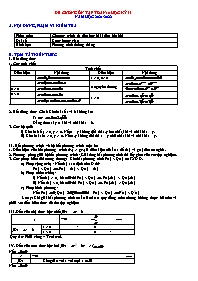 Đề cương ôn tập học kì 2 môn Toán Lớp 10 - Nă