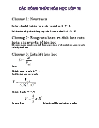 Đề cương ôn tập môn Hóa học Lớp 10 - Các công thức Hóa học