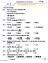 Đề ôn tập kiểm tra giữa kì 1 môn Toán Lớp 10 - Đề số 10 (Có đáp án) - Năm học 2021-2022