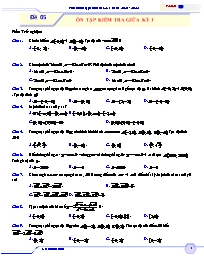 Đề ôn tập kiểm tra giữa kì 1 môn Toán Lớp 10 - Đề số 5 (Có đáp án) - Năm học 2021-2022