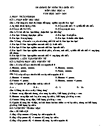 Đề cương ôn tập học kì I Hóa học 10 - Năm học 2023-2024