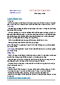 Giáo án Ngữ văn 10 - Bài: Ôn tập giữa học kì 